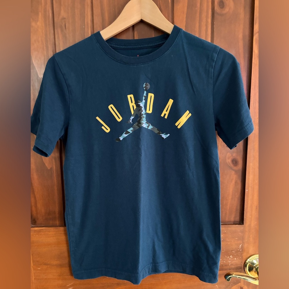 Jordan Kids Blue T-Shirt with Yellow Logo